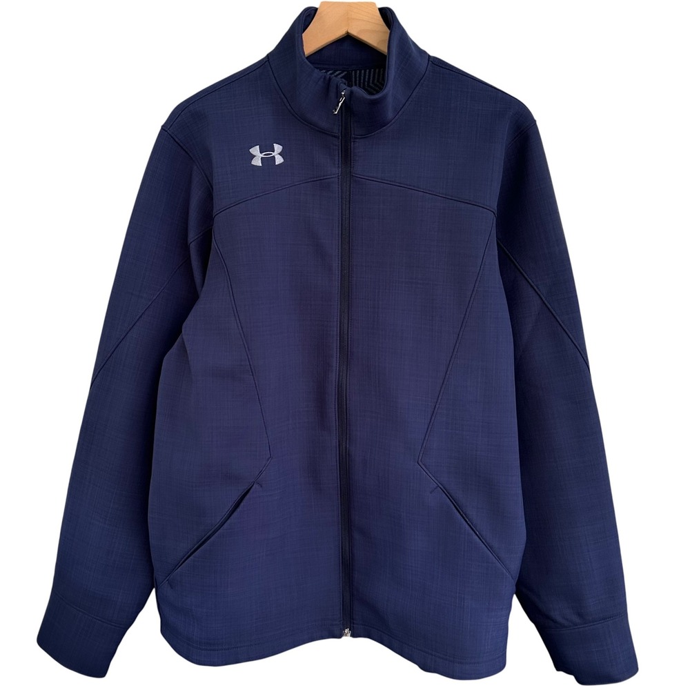 Under Armour Barrage Softshell Jacket Mens Medium Navy Blue ColdGear 1300127